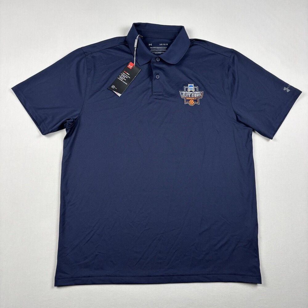 Under Armour NCAA 2020 Basketball Polo Shirt Navy Men's L  Performance HeatGear